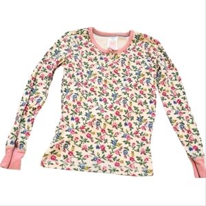 Mini Boden Henley Floral Snug Long Sleeve Pajama Top Size 8 Years